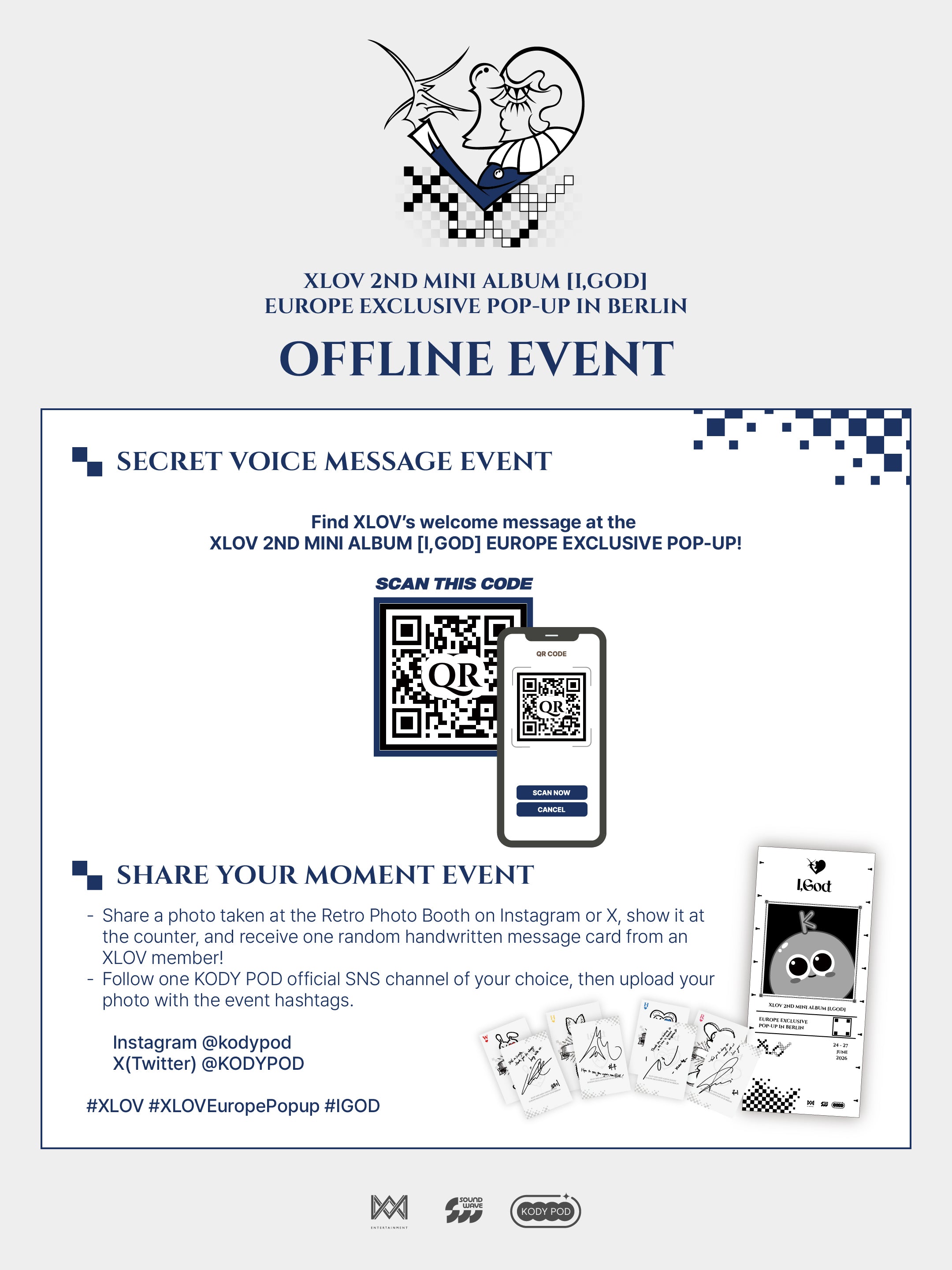 OFFLINE EVENT XLOV 2ND MINI ALBUM [I,GOD] EUROPE EXCLUSIVE POP-UP IN BERLIN
