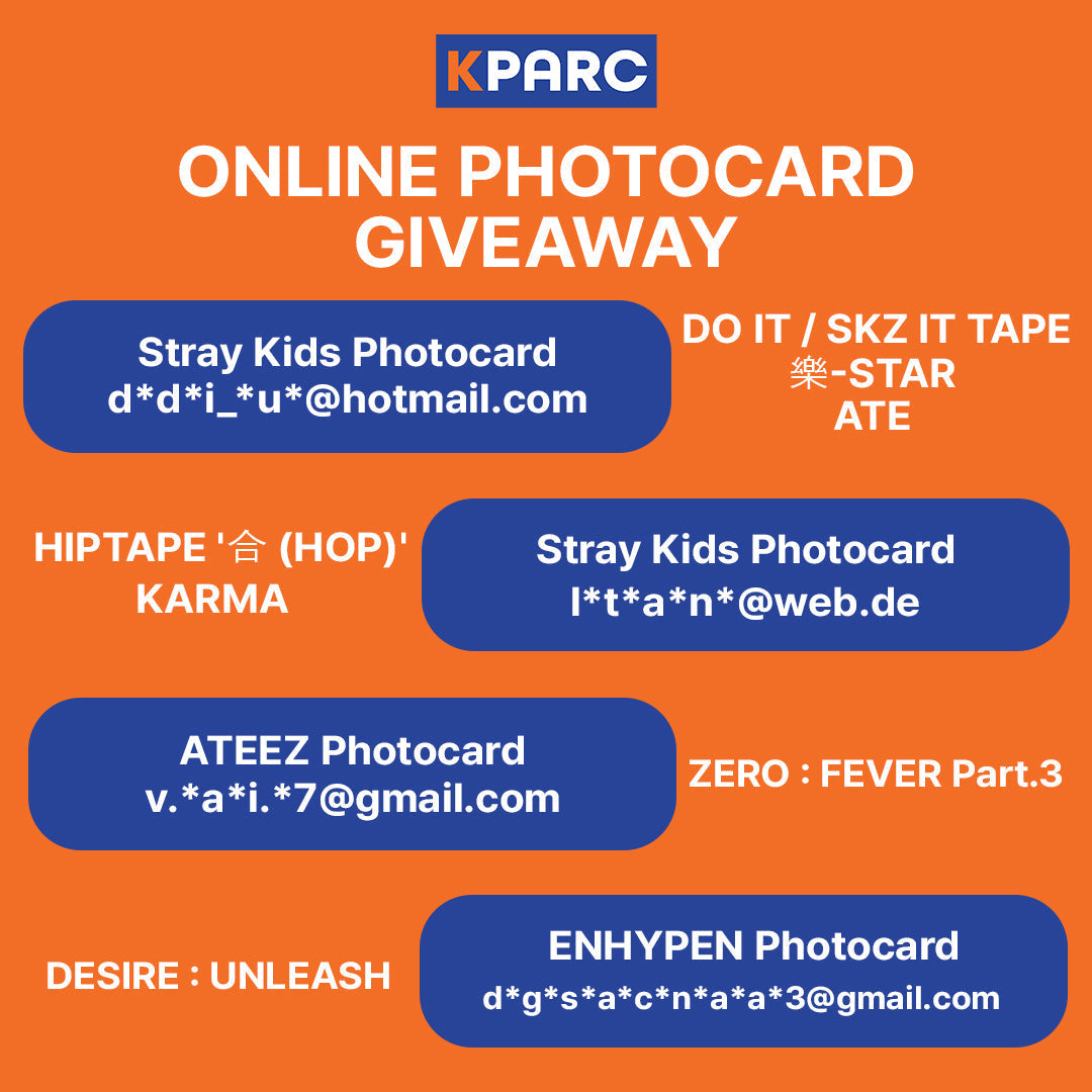 KPARC ONLINE PHOTOCARD GIVEAWAY Winner Announcement