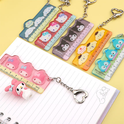 Sanrio Characters 7cm Ruler Keyring, Random