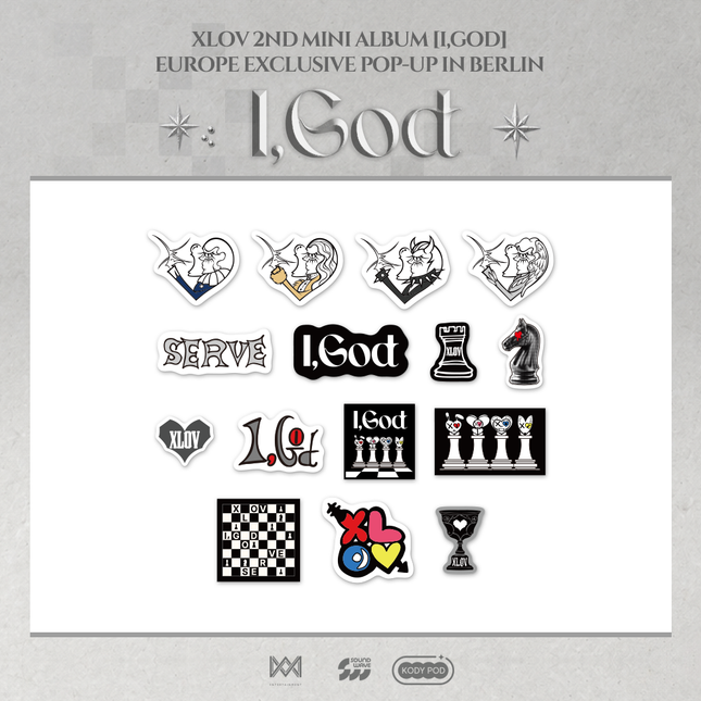XLOV - [2026 XLOV [I,GOD] EUROPE EXCLUSIVE POP-UP MD] STICKER PACK