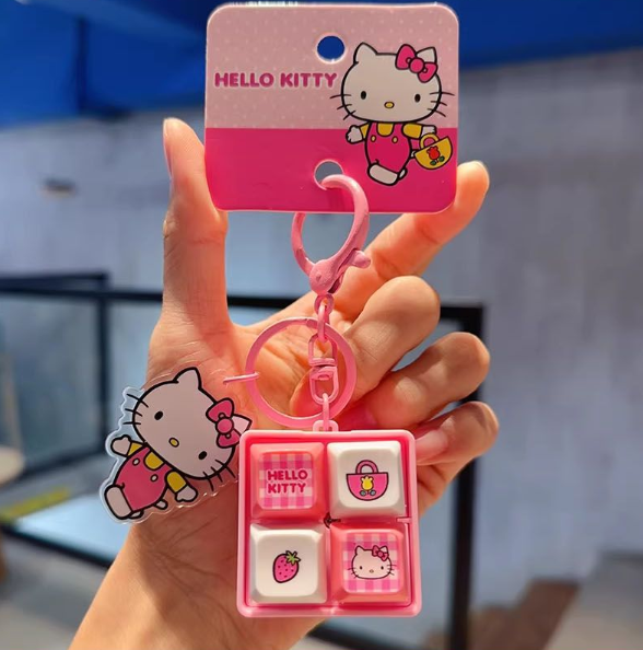 Hello Kitty Keyboard Switch Keyring - Pink
