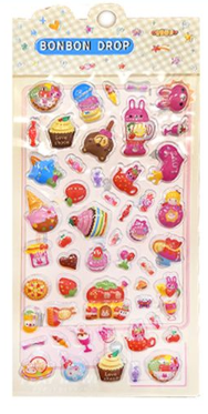Glassmong 3D BonBon Puffy Stickers - Dessert Party