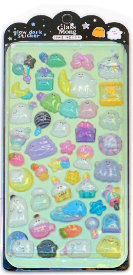 Glassmong 3D Bubble Glow-in-the-Dark Stickers Mini Mongs