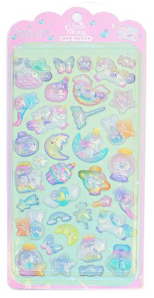 Glassmong 3D Bubble Glow-in-the-Dark Stickers - Rainbow Rider