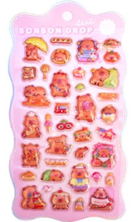Glassmong 3D Puffy Stickers - Capybara(Travel)