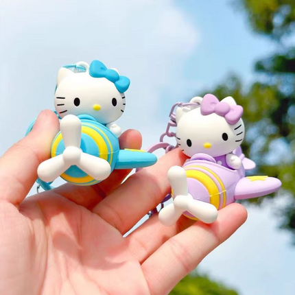 Hello Kitty Airplane Keyring - Purple