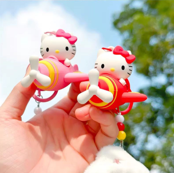 Hello Kitty Airplane Keyring - Red