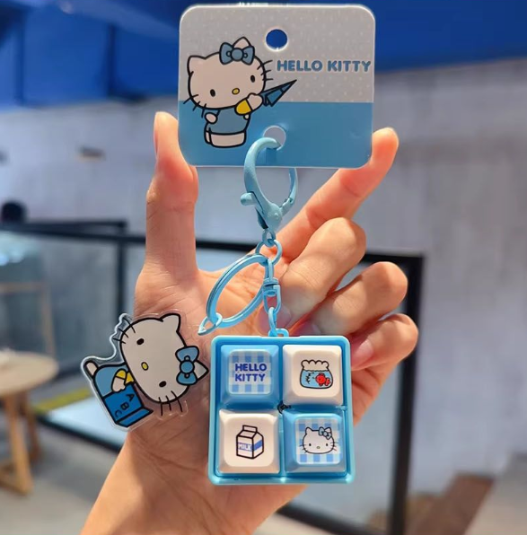 Hello Kitty Keyboard Switch Keyring - Blue