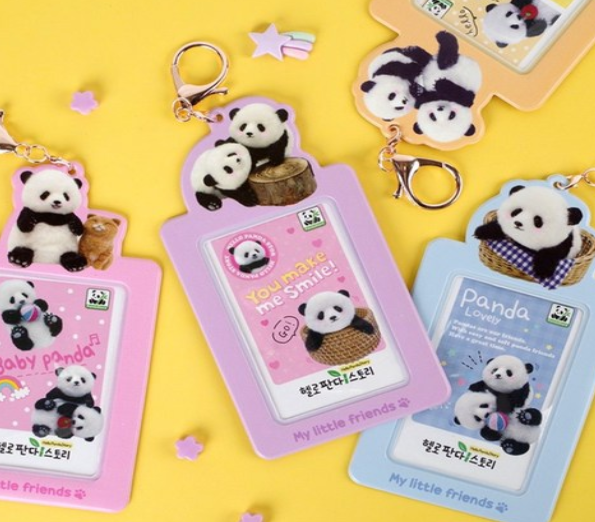 Hello Panda Story Photo Card Case Keyring, Random