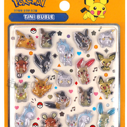 Pokemon 3D Tiny Bubble Sticker Mini - Electric Spark Pokémon Friends