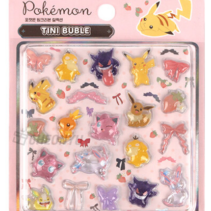 Pokemon 3D Tiny Bubble Sticker Mini - Pink Ribbon Collection