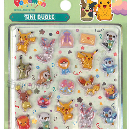 Pokemon 3D Tiny Bubble Sticker Mini - Happy Birthday Pokémon