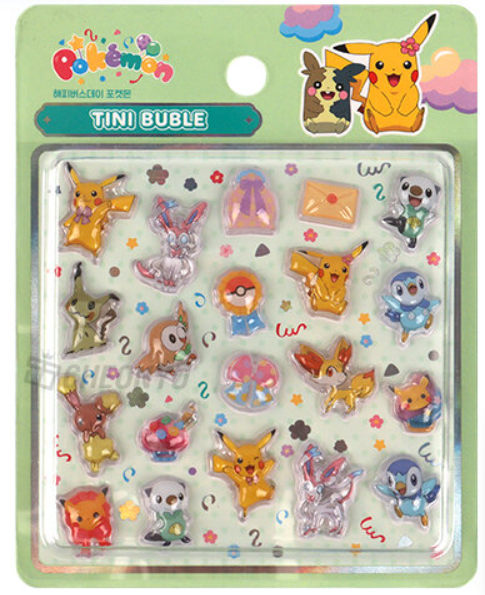 Pokemon 3D Tiny Bubble Sticker Mini - Happy Birthday Pokémon