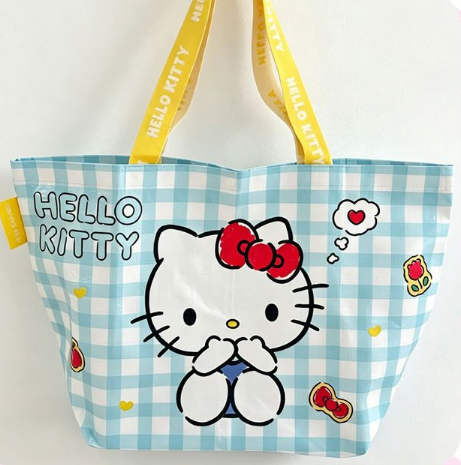 NEW Sanrio Tarpaulin Bag - Checkered Hello Kitty