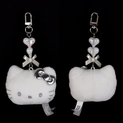 Sanrio Silver Heart Keychain 5cm - Hello Kitty