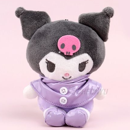 Sanrio Rain Coat Keychain 13cm - Kuromi