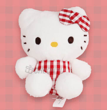 Hello Kitty Pattern Bag Charm 8cm - Red Pattern