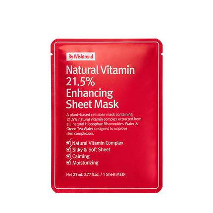 [By Wishtrend] Natural Vitamin 21.5% Enhancing Sheet Mask 23 mL
