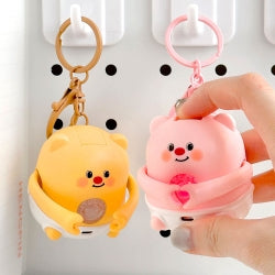 Finger heart bear keyring