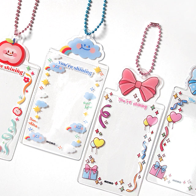 Clear Photocard Holder - Blue ribbon