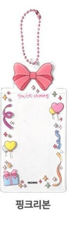 Clear Photocard Holder - Pink ribbon