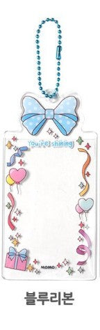 Clear Photocard Holder - Blue ribbon