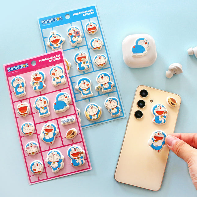Doraemon Marshmallow Sticker - Pink