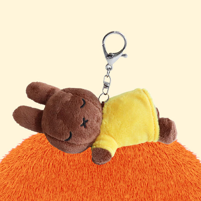 Eyes Closed Miffy Keyring - Brown