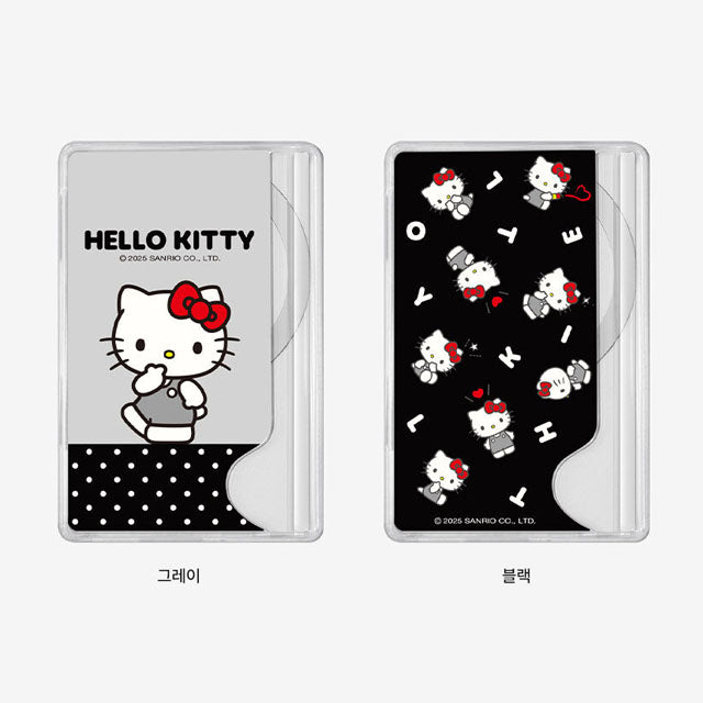 Hello Kitty Gray Magsafe Card Slot (Matte) - Black