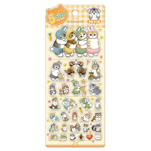 mofusand 5-Size Sticker Animal Friends