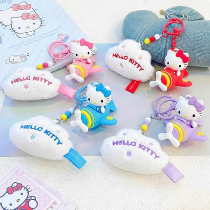 Hello Kitty Airplane Keyring - Red