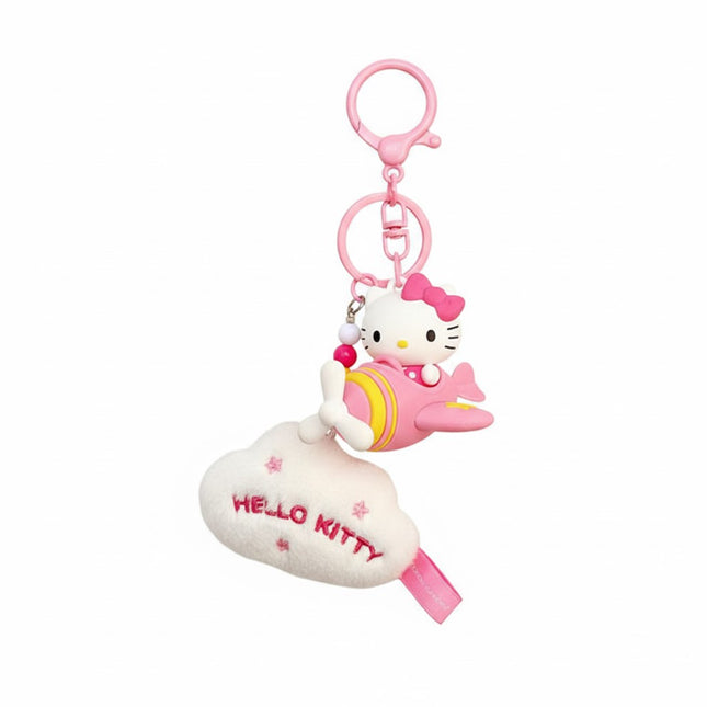 Hello Kitty Airplane Keyring Pink