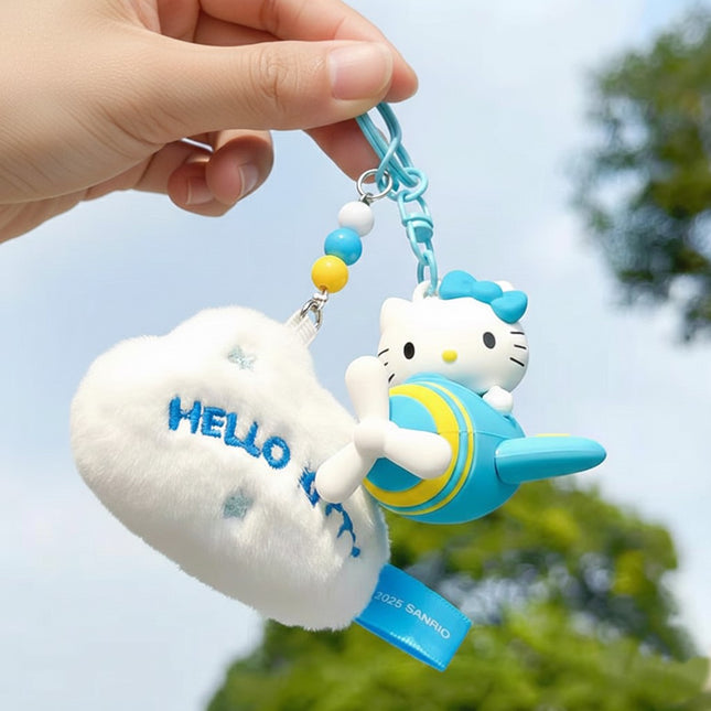 Hello Kitty Airplane Keyring - Blue