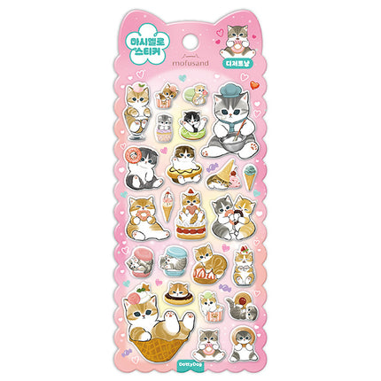 mofusand Marshmallow Sticker-   Dessert (Pink)