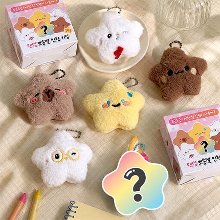 Random Fluffy Star Plush Keychain