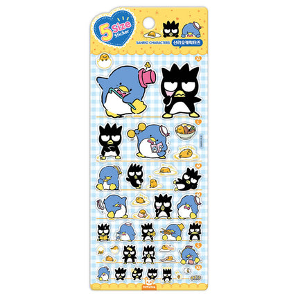 Sanrio - Sanrio 5-Size Sticker -Tuxedosam, Badtz-Maru, Gudetama