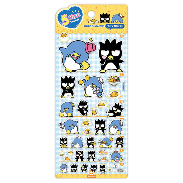 Sanrio - Sanrio 5-Size Sticker -Tuxedosam, Badtz-Maru, Gudetama