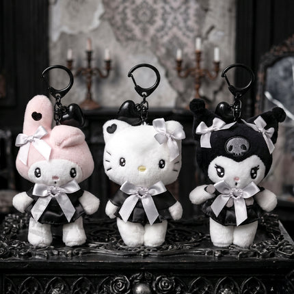 Sanrio Black Heart Bag Charm 8cm - Hello kitty
