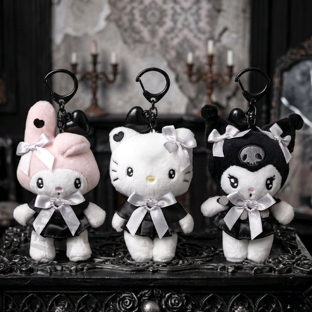 Sanrio Black Heart Bag Charm 8cm - Hello kitty