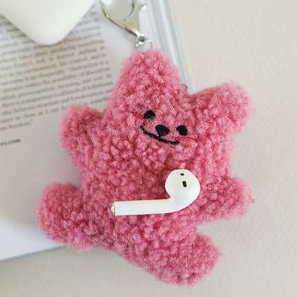 Fried bear toy keyring - 01 Pink