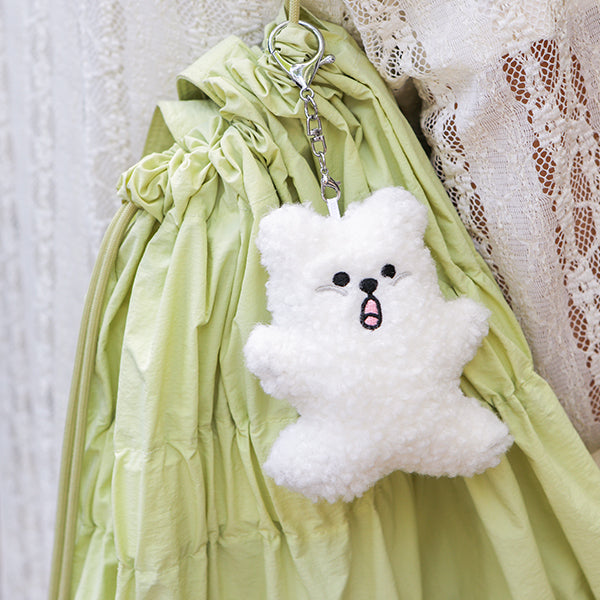 Fried bear toy keyring - 02 White