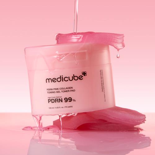 [Medicube] PDRN PINK COLLAGEN TONING GEL TONER PAD 70ea