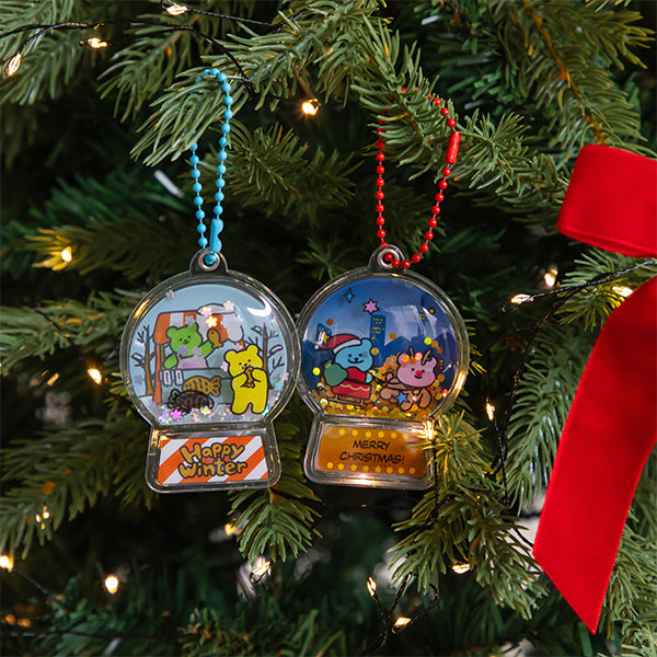 Soft glitter water key ring(winter) - 01 Christmas