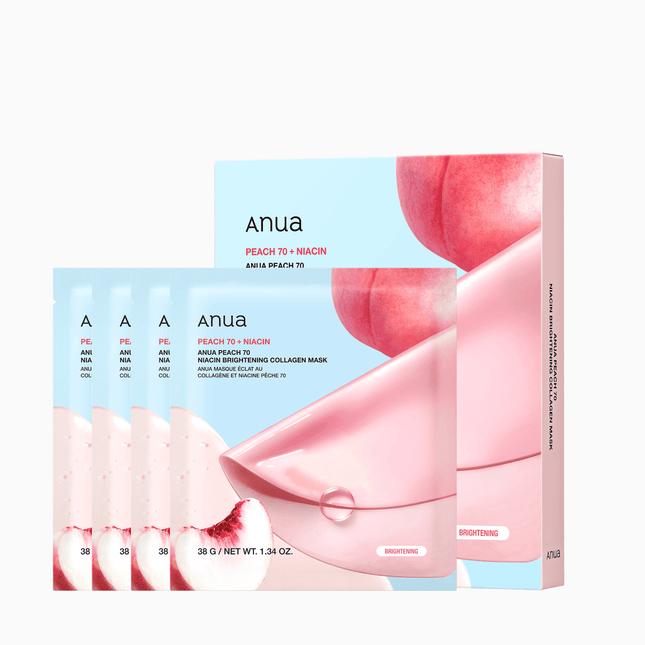 [ANUA] PEACH 70 NIACIN BRIGHTENING COLLAGEN MASK 1box (4ea)