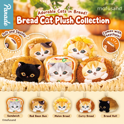 Capsule_Mofu Sand Bread Cat Plush Doll, Random